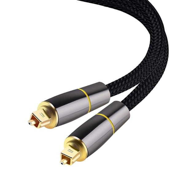 2m SPDIF 5.1 Audio Channel Optisk Kabel Audio Line Digital guldbelagt Black