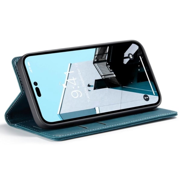 CASEME Retro Wallet Case for iPhone 14 Pro Max - Blue Blue