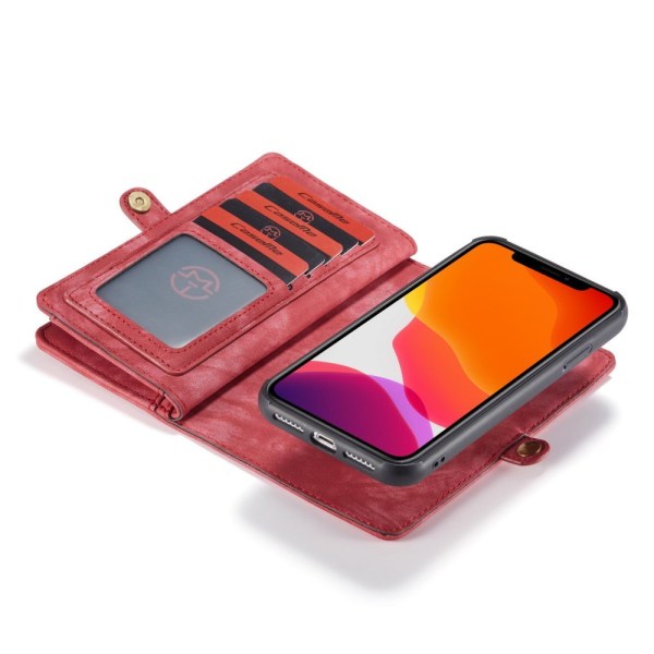 iPhone 11 CASE jaettu lompakkokotelo - punainen Red