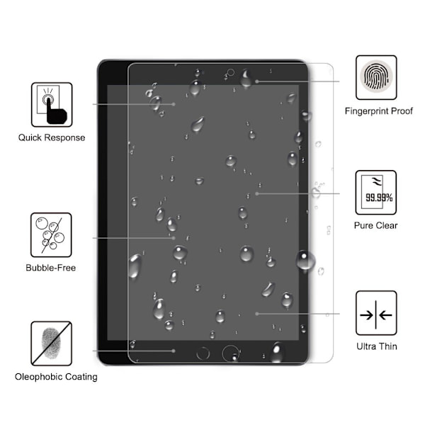 Härdat Glas till Apple iPad 10.2 2021/2020/2019 Transparent