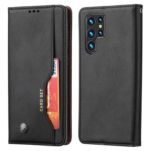 Samsung Galaxy S23 Ultra Pung Stand til Telefon Flippetui Cover - Sort Black