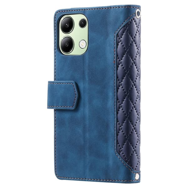 Til Xiaomi Redmi 15C Zipper Wallet Case Rhombus Telefoncover Blue