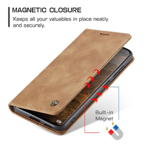 CASEME Retro Lompakkokotelo Xiaomi Redmi Note 15 / Xiaomi Poco M8 5G Brown