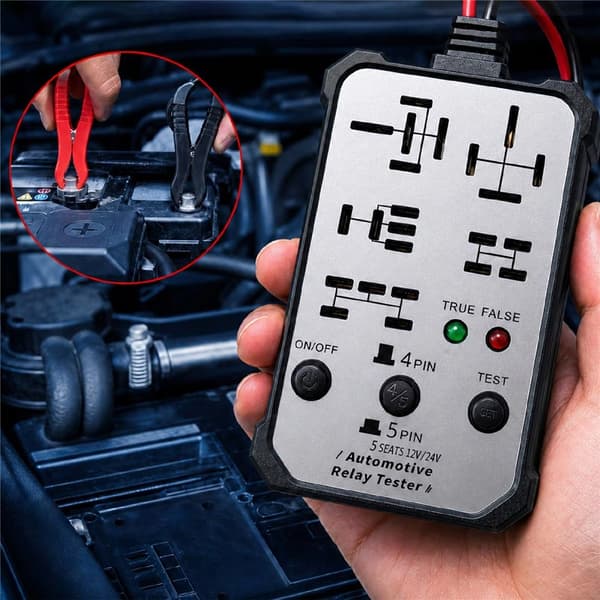 Diagnoseværktøj til bilrelæer (12 V / 24 V) – Relætester med 5 tilstande Black