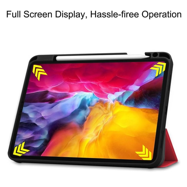 For iPad Pro 11 2021 Tri-fold Stand Tablet Case Cover - Red Red