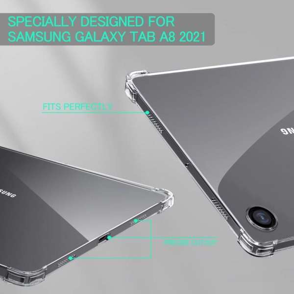 Samsung Galaxy Tab A8 10.5 (2021) Kirkas Läpinäkyvä TPU-suojakot Transparent