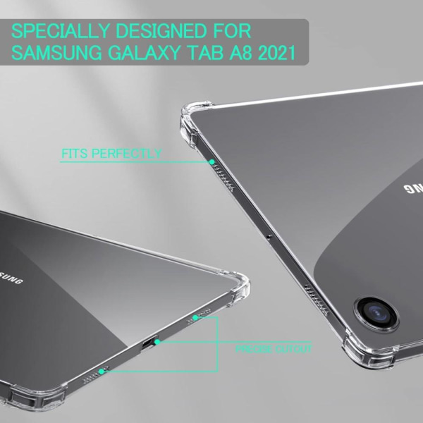 Samsung Galaxy Tab A8 10.5 (2021) Kirkas Läpinäkyvä TPU-suojakotelo Transparent