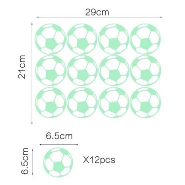 12kpl jalkapallon valaisevat tarrat Jalkapalloseinätarra lastenh White