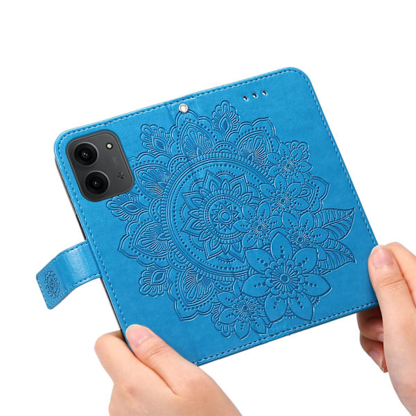 För Xiaomi Redmi 15C Stativfodral Mandala Plånboksfodral Blå