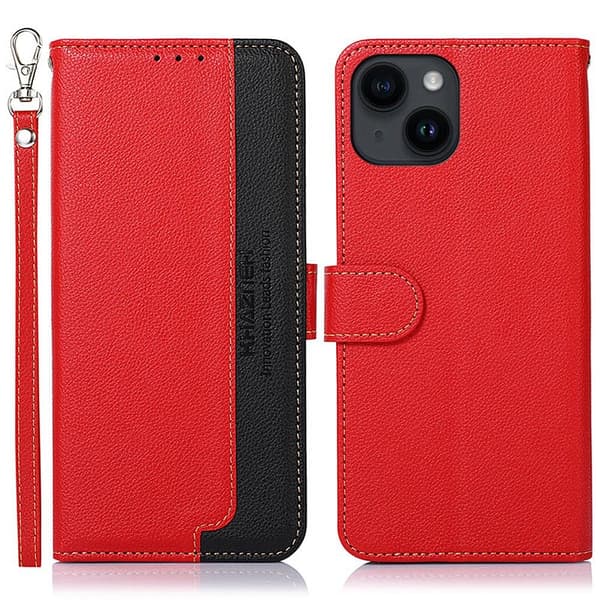KHAZNEH til iPhone 15 Plus Lommebok - deksel - Rød/Svart Red