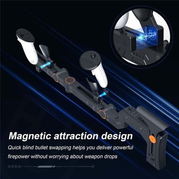 STARTRC GAMES for Meta Quest 3S Quest 3 magnetisk VR-pistolstempelskytespill Black