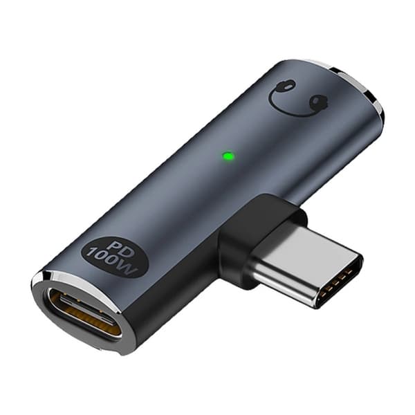 USB-C hann til 3,5 mm lyd + USB-C PD 100W ladeadapter Black