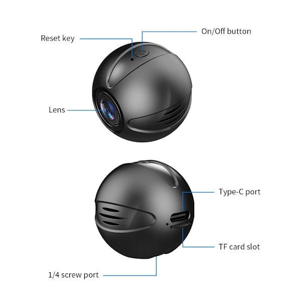 X3 30W Mini DV trådlös infraröd Night Vision Säkerhet Inomhus HD WiFi-kamera Svart