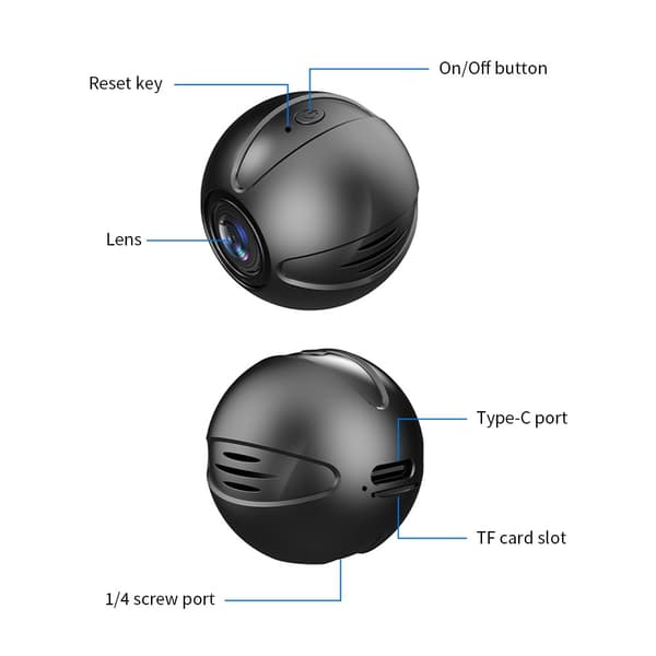 X3 30W Mini DV Trådløst Infrarødt Nattsyn Sikkerhetskamera Innendørs HD WiFi Kamera Black