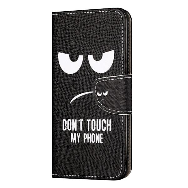 Til iPhone 15 Wallet Stand Case Mønster Telefondæksel - Rør ikke Black
