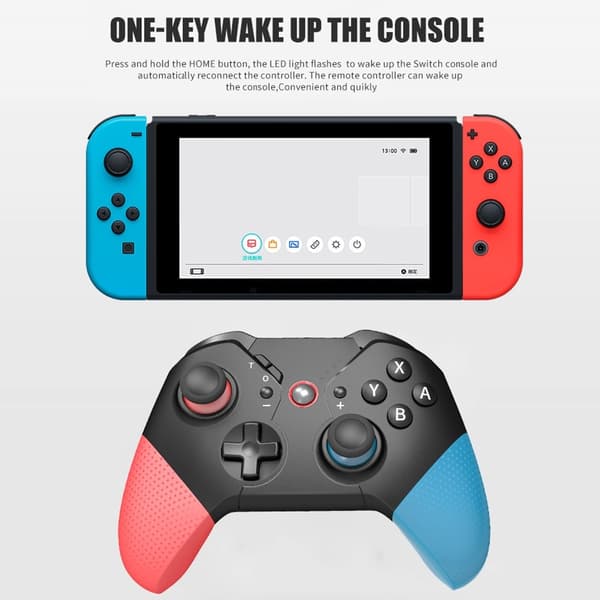 HONSON kompatibel med Nintendo Switch trådlös spelkontroll Vibrationsdesign Blå