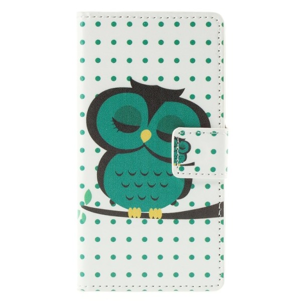 Sony Xperia Z5 Compact Wallet Case Dozing Owl Black