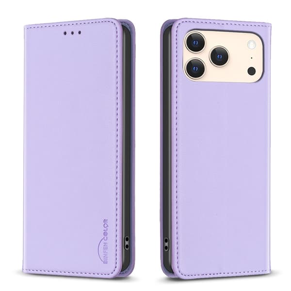 BINFEN COLOR Telefondeksel med støtteben til iPhone 18 Pro / 17 Pro Purple