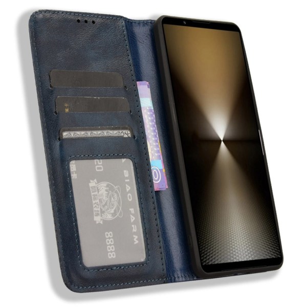 Lompakkoteline Käännettävä Puhelinkotelo Xperia 1 VI Blue
