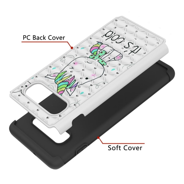 Samsung Galaxy S10+ Pattern PC TPU Phone Shell - Unicorn Black