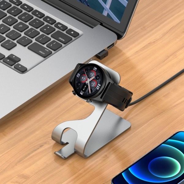 Til Honor Watch 4/Honor Watch GS3 USB-kabel Opladningsdock-oplader Silver