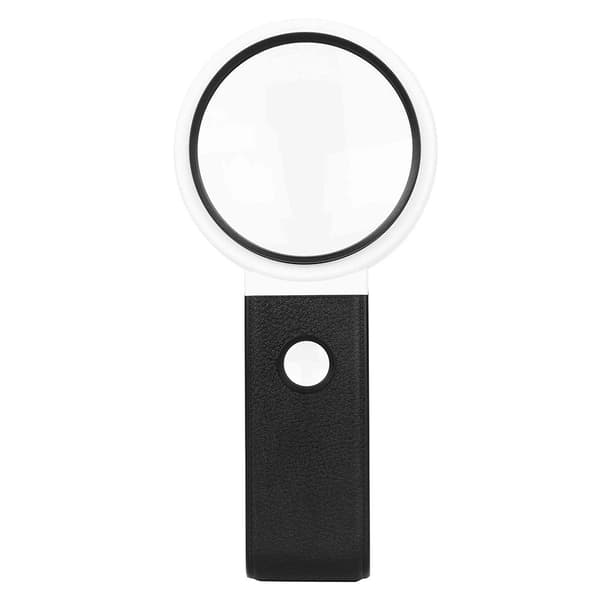 Hopfällbart stort förstoringsglas med LED lampa 3,5 x 110mm Vit