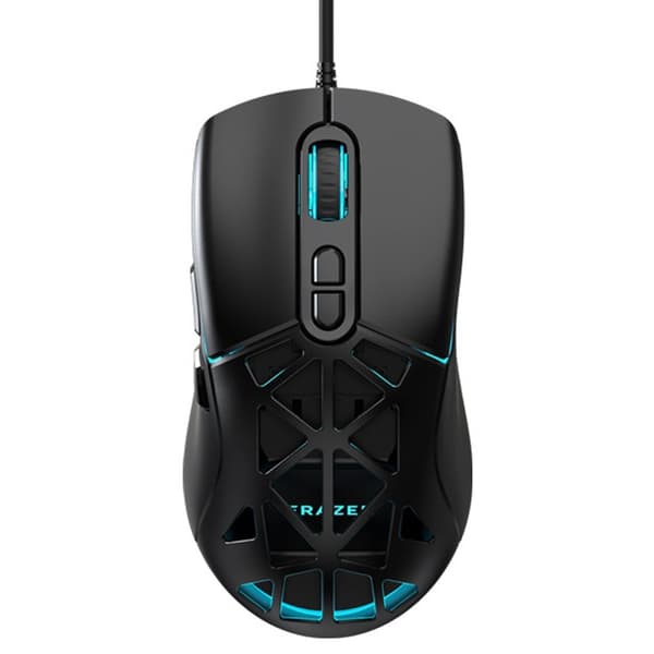 ERAZER lett RGB-gamingmus – kablet, 7 knapper, 12 800 DPI Black