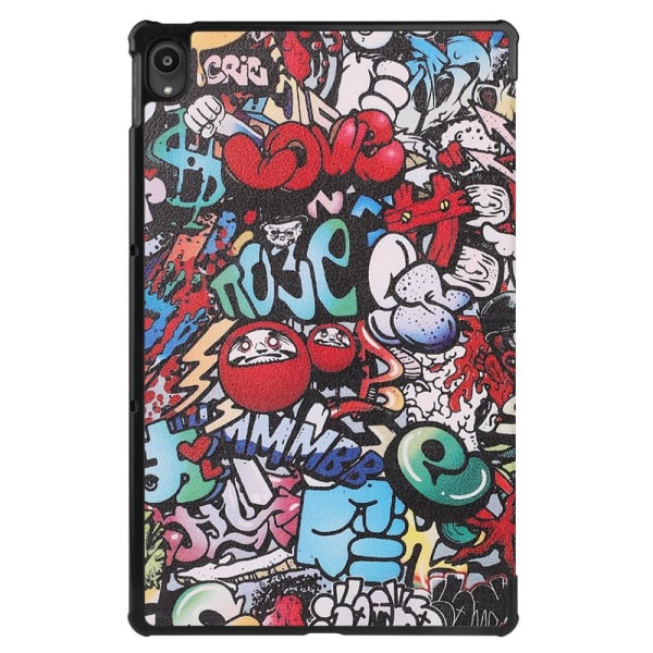 Tri-fold Stand Cover for Lenovo Tab P11 TB-J606F - Graffiti Multicolor