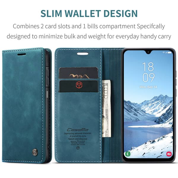 CASEME Retro Pung Taske til Samsung Galaxy A17 - Blå Blue