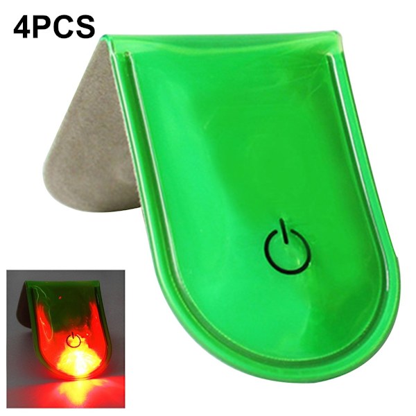 4 kpl LED-valo Magneettiset pidikkeet Turvallinen Juoksu Yö Camping Aktiviteetit Green