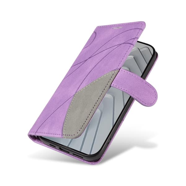 Til Xiaomi Redmi Note 14 4G KT-serie-1 dobbeltfarve tegnebog Purple