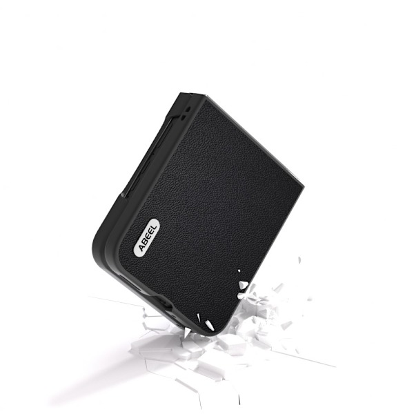 ABEEL Motorola Razr 50 Ultra 5G Kotelo Aitoa Nahkaa PC Puhelimen Suojakuori Musta Reuna Black