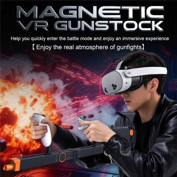 STARTRC GAMES Til Meta Quest 3S Quest 3 Magnetisk VR-pistolstempelskydespil Black