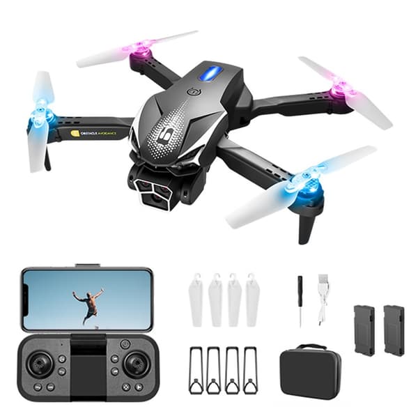 LU600 RC Drone Drönare med HD - kamera dubbla batterier Four - Sided Obstacle Avoidance Svart