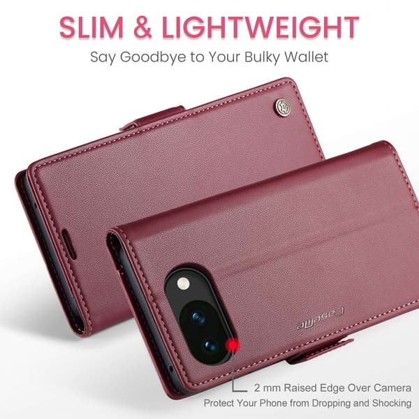 CASEME Til Google Pixel 10a RFID Blokerende Pungcover Red