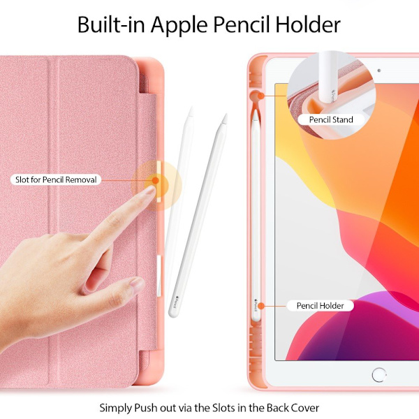 DUX DUX DUCIS Home Apple iPad 10.2 2021/2020/2019 Trefoldet Stativ Rose Guld Pink
