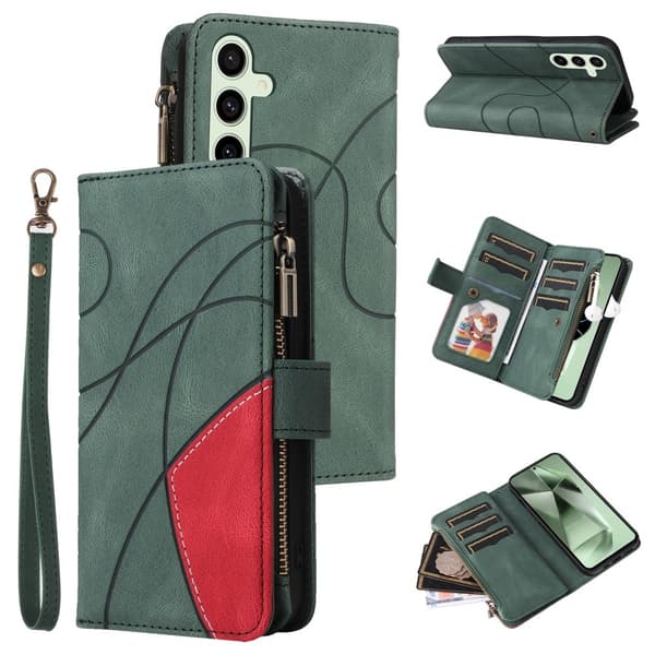 KT Multifunksjons Serie-5 Telefonveske for Samsung Galaxy S24 FE Green