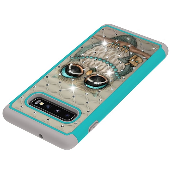 Samsung Galaxy S10+ Pattern PC TPU Phone Shell - Owl Black