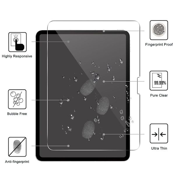 Till iPad Pro 11 (2024) Härdat glas Skärmskydd Transparent