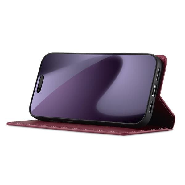 LC.IMEEKE Telefonlommebokdeksel med støtteben til iPhone 18 Pro / 17 Pro Red