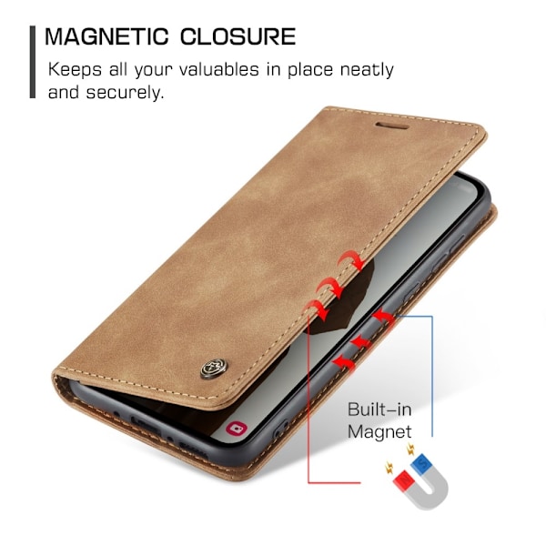 CASEME Retro Pung Taske til Samsung Galaxy A56 Brown