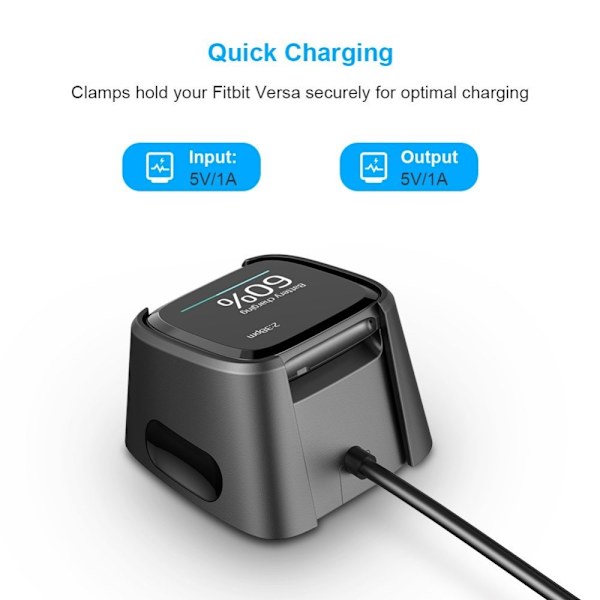 Fitbit Versa USB Ladekabel/Dock 90cm Black