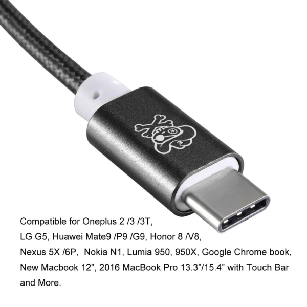 HAT PRINCE USB Type-C - 3,5 mm audiosovitinkaapeli - musta