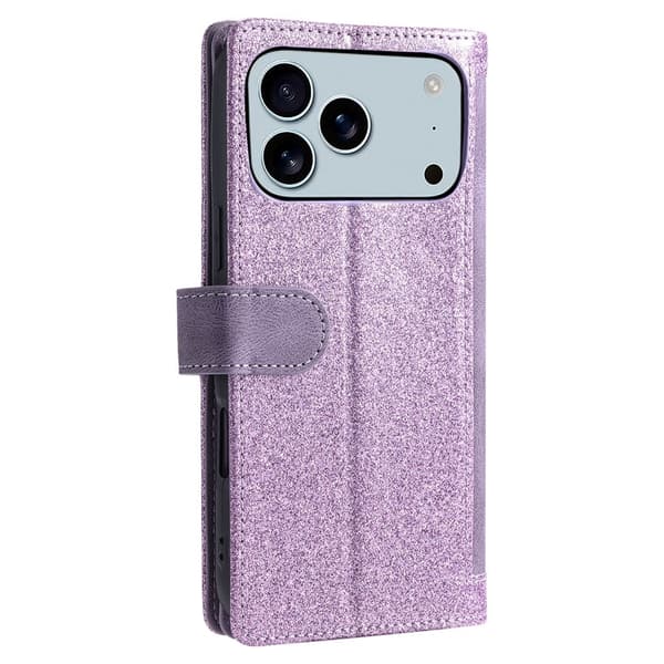 Til iPhone 17 Pro Max Etui med Lynlåslomme og 9 Kortlommer Purple