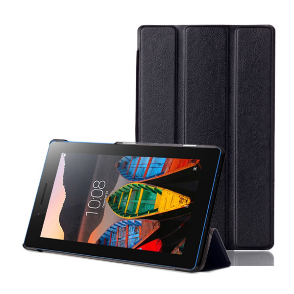 Tri-fold Stand Case til Lenovo Tab 3 A7-10 - Sort Black