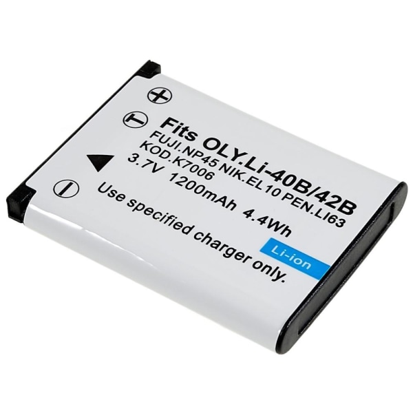 LI-40B / 42B Batteri till Olympus FE20 / FE320 etc Vit