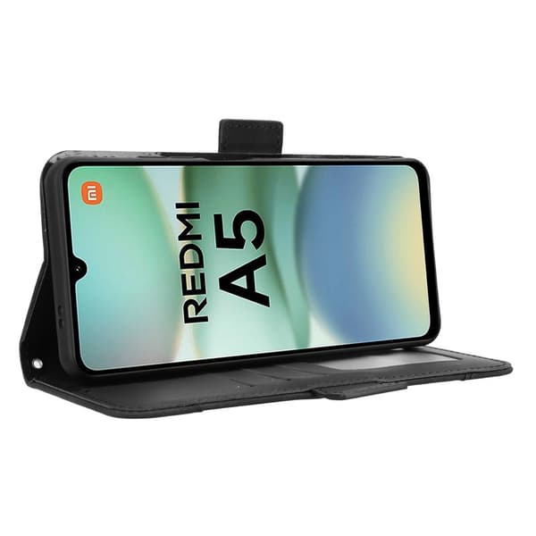 Til Xiaomi Redmi A5 4G Etui Telefonpung med Flere Kortlommer - Sort Black