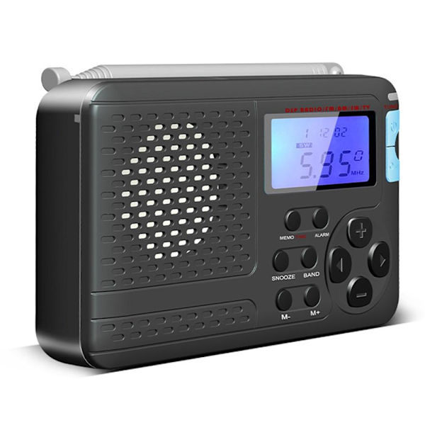 SY-7700 Retro AM/FM/SW/TV Täysikaistainen radio LCD-näyttöradio Black