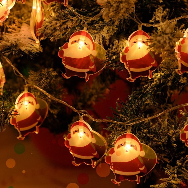 1,5 m 10 LED-lampor Santa Claus String Light Dekorativ - Tomtar Röd