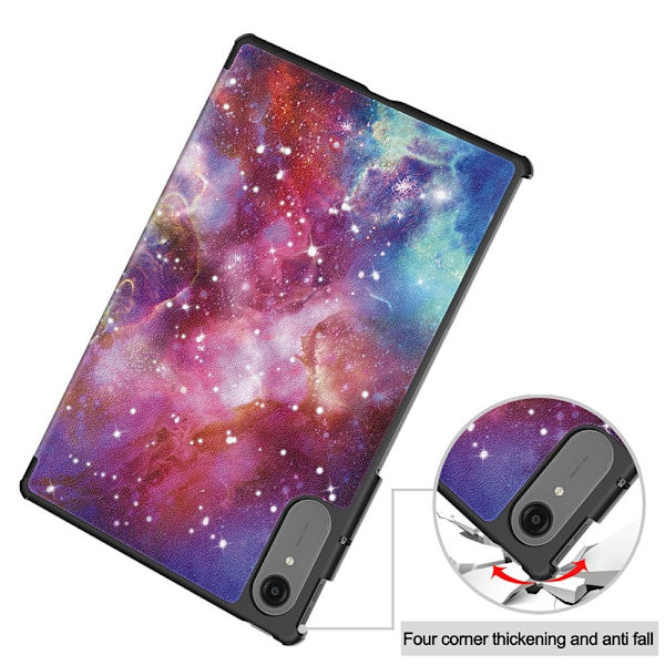 Til Lenovo Idea Tab Pro Gen 2 13" Deksel Tri fold Stativ Mønstertrykk - Space Multicolor